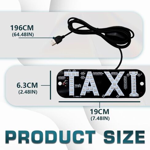علامة Juren Taxi، شعار إضاءة LED بلونين، على نافذة السيارة مع عاكس شاحن سيارة DC 6V لعلامة إضاءة سيارة أجرة سائق Rideshare (أخضر وأزرق) in Kuwait