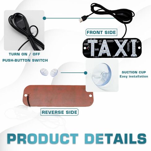 علامة Juren Taxi، شعار إضاءة LED بلونين، على نافذة السيارة مع عاكس شاحن سيارة DC 6V لعلامة إضاءة سيارة أجرة سائق Rideshare (أخضر وأزرق) in Kuwait