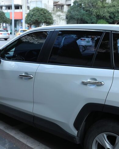 for Toyota RAV4 2019-2023 Door Handle Cover Trims, for Toyota Highlander 2020-2023 Chrome Exterior Sporty Decorative Strip Cover Molding Trims (with Smart Key Hole) in Saudi Arabia