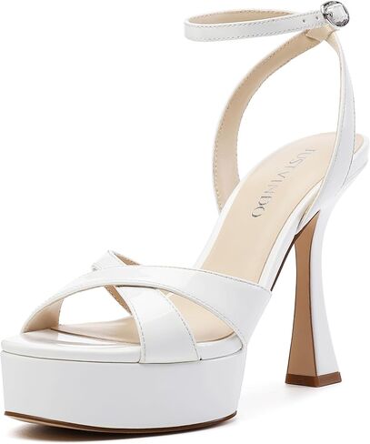 Platform High Heels for Women, Open Toe Ankle Strap Sexy Heeled Sandals for Wedding Party Dress in Kuwait