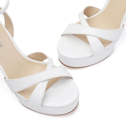 Platform High Heels for Women, Open Toe Ankle Strap Sexy Heeled Sandals for Wedding Party Dress in Kuwait