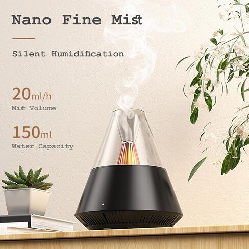 TriPro Essential Oils Aroma Diffuser,Portable Humidifier with Cool Mist and Warm Light Effect,Remote Control,150 ml Capacity,for Bedroom, Office, Living Room, Yoga (Black) in Saudi Arabia