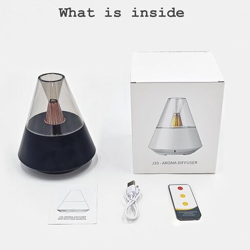 TriPro Essential Oils Aroma Diffuser,Portable Humidifier with Cool Mist and Warm Light Effect,Remote Control,150 ml Capacity,for Bedroom, Office, Living Room, Yoga (Black) in Saudi Arabia