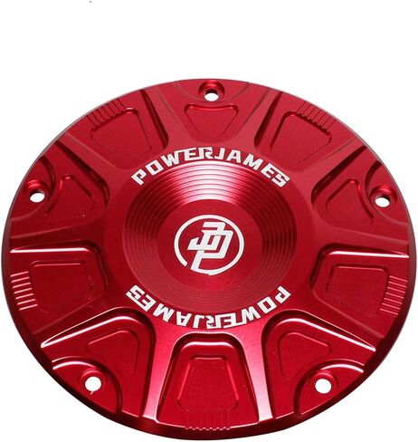 غطاء قابض ديربي الأساسي باللون الأحمر من POWER JAMES يناسب موديلات Harley Davidson 2016-2024 Touring and Trike (أحمر مؤكسد) in Kuwait
