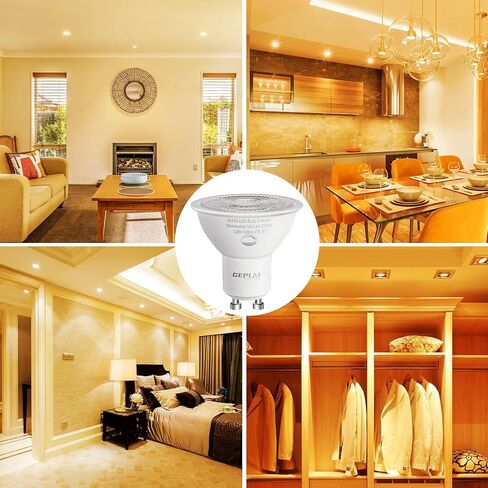 6 Pack GU10 LED Bulb Dimmable 6W 582LM,50W Halogen Replacement, 38 Degree Spotlight 2700K Warm White for Kitchen, Range Hood, Living Room Track Lighting in Saudi Arabia