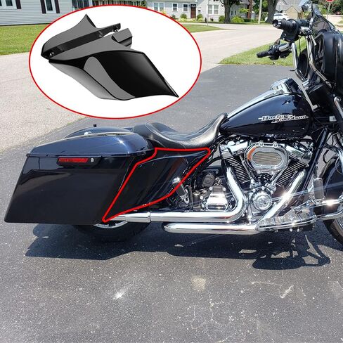 أغطية جانبية ممتدة سوداء زاهية من Advanblack، لوحات ممتدة تناسب 2014+ Harley Touring Street Glide Road Glide Electra Glide Ultra Classic in Kuwait