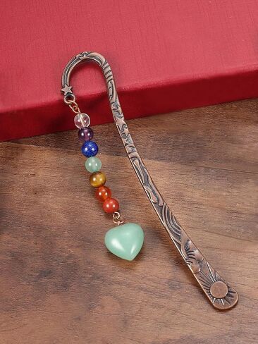 MANIFO خمر المعادن شقرا كريستال المرجعية بلورات الجمشت الأحجار الكريمة القلب قلادة سحر كتاب ماركر للنساء المعلمين القراء in Kuwait