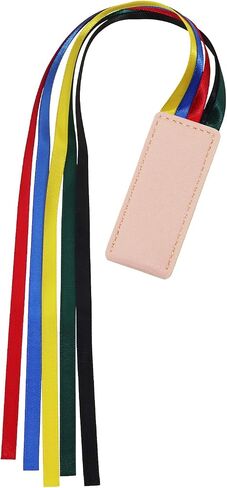 Bible Ribbon Bookmark Artificial Leather Multiple Page Marker with 5 Color Ribbons for Book Lover Reader Teacher Student Christmas Gift (Black) in Saudi Arabia