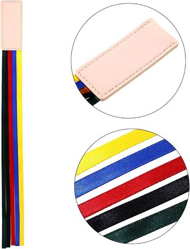 Bible Ribbon Bookmark Artificial Leather Multiple Page Marker with 5 Color Ribbons for Book Lover Reader Teacher Student Christmas Gift (Black) in Saudi Arabia