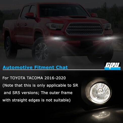 مصابيح الضباب CPW متوافقة مع [2016 2017 2018 2019 2020 2021 2022 Toyota Tacoma] زوج مصابيح الضباب للقيادة + أسلاك + مجموعة مفاتيح in Kuwait