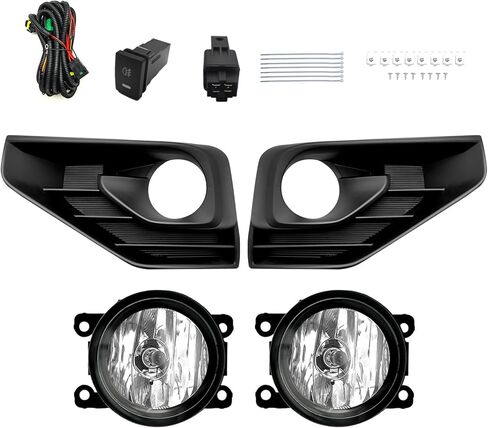 مجموعة مصابيح الضباب لسيارة نيسان باثفايندر 2017 2018 2019 2020، زوج من مصابيح الضباب مع حزام أسلاك وعدسة شفافة - جانب السائق والراكب in Kuwait