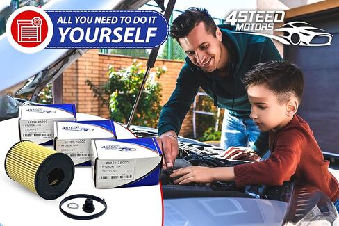 حزمة من 3 فلتر زيت 26350-2S000 21513-23001 مع حشية سدادة تصريف الزيت وحلقات O متوافقة فقط مع Hyundai Sonata 2.5L Santa Fe 2.5L، Kia Sorento 2022 2.5L in Kuwait