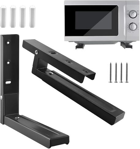Microwave Mount Bracket Stainless Steel Microwave Brackets 12 to 18.4inch Heavy Duty Microwave Holder Support Frame Steel Foldable Stretch Shelf Rack for Home Kitchen Accessories in Saudi Arabia
