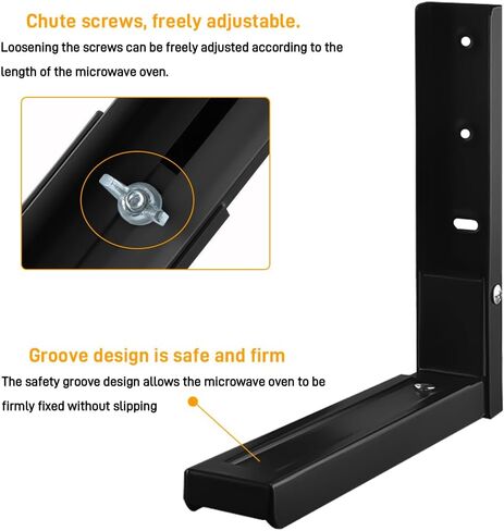 Microwave Mount Bracket Stainless Steel Microwave Brackets 12 to 18.4inch Heavy Duty Microwave Holder Support Frame Steel Foldable Stretch Shelf Rack for Home Kitchen Accessories in Saudi Arabia