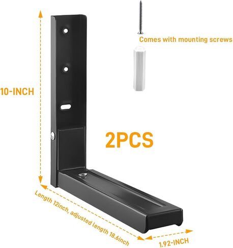 Microwave Mount Bracket Stainless Steel Microwave Brackets 12 to 18.4inch Heavy Duty Microwave Holder Support Frame Steel Foldable Stretch Shelf Rack for Home Kitchen Accessories in Saudi Arabia