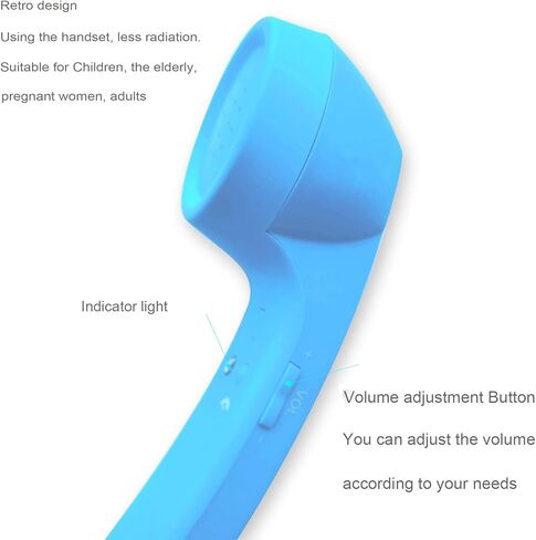 Retro Phone Handset Wireless Bluetooth Handset Mic Headphones Comfort Mic Speaker Phone Call Receiver Compatible with iPhone iOS Android iOS Cell Phone Telephone in Saudi Arabia