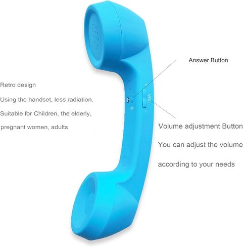 Retro Phone Handset Wireless Bluetooth Handset Mic Headphones Comfort Mic Speaker Phone Call Receiver Compatible with iPhone iOS Android iOS Cell Phone Telephone in Saudi Arabia