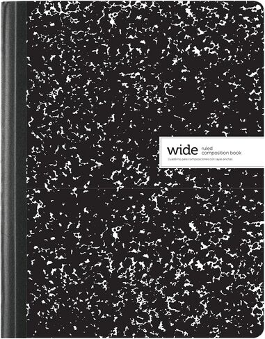Office Depot Composition Book, 7 1/2in. x 9 3/4in., Wide-Ruled, 100 Sheets, Black/White Marble, Pack Of 3, 14776 in Saudi Arabia