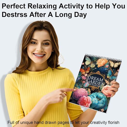 كتب تلوين حديقة الأحلام للكبار، كتاب تلوين للنساء، صفحة حلزونية ملزمة، تصميم من جانب واحد، هدايا الفنون والحرف اليدوية للنساء للاسترخاء والقلق والاكتئاب، 30 صفحة تلوين ملونة in Kuwait