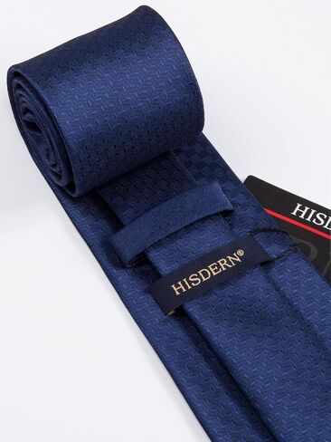 HISDERN Mens Tie Set Classic Woven Ties and Pocket Square Cufflinks Set Formal Business Wedding Neckties Handkerchief in Saudi Arabia