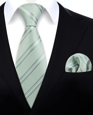 HISDERN Mens Tie Set Classic Woven Ties and Pocket Square Cufflinks Set Formal Business Wedding Neckties Handkerchief in Saudi Arabia