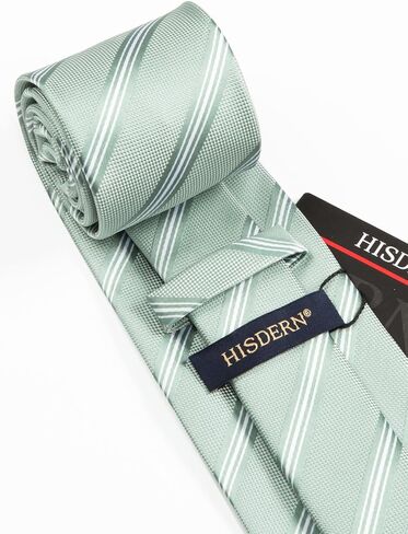 HISDERN Mens Tie Set Classic Woven Ties and Pocket Square Cufflinks Set Formal Business Wedding Neckties Handkerchief in Saudi Arabia