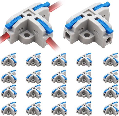 20pcs T-Type Lever Wire Connector Compact Splicing Connectors Quick Wiring 3 Pin 1 Way Wire Connector Suitable for AWG 28-12 Push in Terminal Wire Connector(Orange) in Saudi Arabia