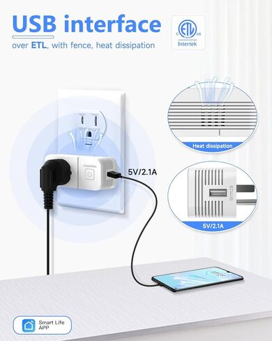 GreenSun WiFi Smart Plug، مقبس USB ذكي مع Alexa Google Home، وظيفة مقبس WiFi ذكي 16A، جهاز تحكم عن بعد لاسلكي، التحكم الصوتي ومقبس المؤقت 2.4 جيجا (عبوتان) in Kuwait