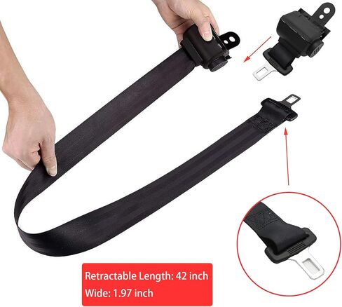 مجموعة أحزمة مقعد عربة الجولف من KIE، مجموعة أحزمة مقعد عربة الجولف الأمامية والخلفية العالمية القابلة للسحب متوافقة مع EZGO، Club Car، Yamaha in Kuwait