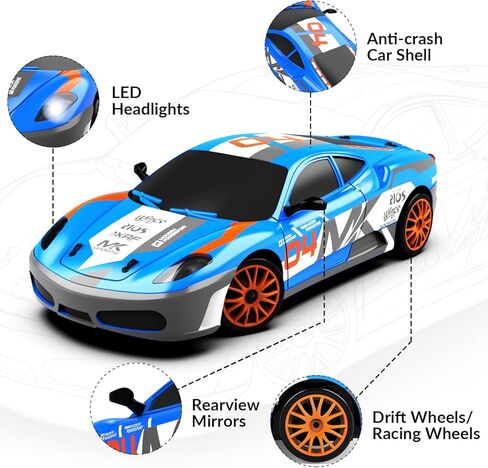 RACENT RC Drift Car - 1:14 Scale 4WD 15MPH Fasr Remote Control Toy for Boys Kids Adults with Drifting & Racing Tires, 2 Rechargeable Batteries (Pink) in Kuwait