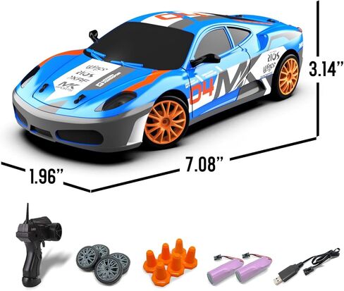 RACENT RC Drift Car - 1:14 Scale 4WD 15MPH Fasr Remote Control Toy for Boys Kids Adults with Drifting & Racing Tires, 2 Rechargeable Batteries (Pink) in Kuwait