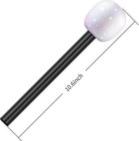 4PCS Glitter-Microphone-Prop-Bling-Fake-Mic, Plastic, Kids Toy Microphone Prop, for Rock Singer Disco Decorations Game Show Host Costume Girls Photo Booth Props Birthday Party Favors（Style 1） in Saudi Arabia