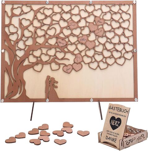 Wedding Guest Book Alternative, Guest Book Wedding Reception with Wooden Hearts Guest Book Signs for Wedding Anniversary Birthday Party Baby Shower in Saudi Arabia