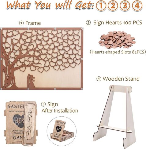 Wedding Guest Book Alternative, Guest Book Wedding Reception with Wooden Hearts Guest Book Signs for Wedding Anniversary Birthday Party Baby Shower in Saudi Arabia