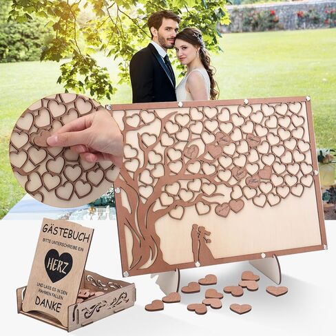 Wedding Guest Book Alternative, Guest Book Wedding Reception with Wooden Hearts Guest Book Signs for Wedding Anniversary Birthday Party Baby Shower in Saudi Arabia