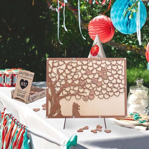 Wedding Guest Book Alternative, Guest Book Wedding Reception with Wooden Hearts Guest Book Signs for Wedding Anniversary Birthday Party Baby Shower in Saudi Arabia