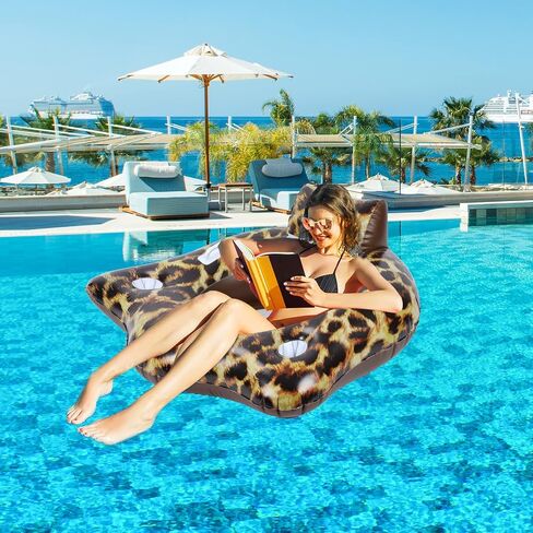 Inflatable Pool Floats for Adults, Heavy Duty River Tube Float with 2 Cup Holders and Backrest, Quickly Inflate Lake Water Tubes for Floating River Raft Lounge Floatie in Saudi Arabia