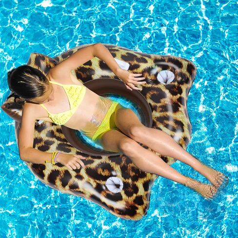 Inflatable Pool Floats for Adults, Heavy Duty River Tube Float with 2 Cup Holders and Backrest, Quickly Inflate Lake Water Tubes for Floating River Raft Lounge Floatie in Saudi Arabia