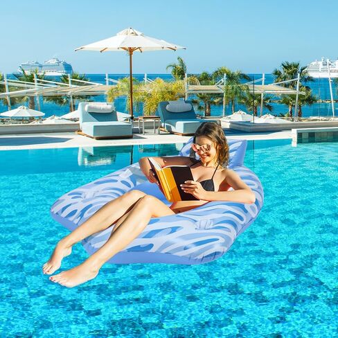 Inflatable Pool Floats for Adults, Heavy Duty River Tube Float with 2 Cup Holders and Backrest, Quickly Inflate Lake Water Tubes for Floating River Raft Lounge Floatie in Saudi Arabia