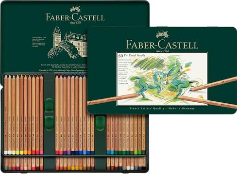 Faber-Castel Pitt Pastel Colored Pencils, 60 Count (Pack of 1), Assorted in Saudi Arabia