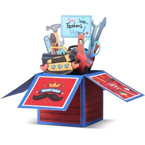 Happy Fathers Day Gift Card-3D Pop Up Father's Day Gift Greeting Card, Gift Card for Dad Husband Grandpa Papa Son, Father's Day Cards from Daughter Son Wife, Dad Gift Cards with Envelope Notecard