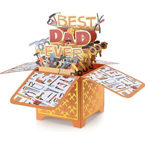 Happy Fathers Day Gift Card-3D Pop Up Father's Day Gift Greeting Card, Gift Card for Dad Husband Grandpa Papa Son, Father's Day Cards from Daughter Son Wife, Dad Gift Cards with Envelope Notecard