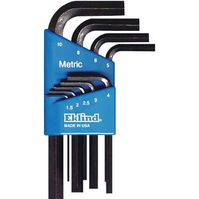 EKLIND 10509 Hex-L Key allen wrench - 9pc set Metric MM sizes 1.5-10 Short series