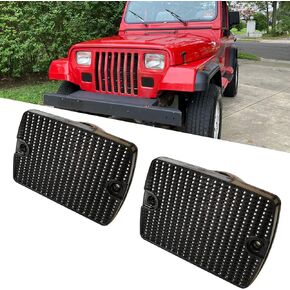 Compatible with 1987-1995 Jeep Wrangler YJ Driver Passenger Side Marker Light Lens Reflector Replace for CH2550105 56001424;(Amber Lens)