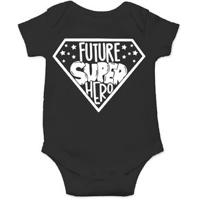 AW Fashions Future Super Hero Baby Bodysuit Funny Adorable Infant Announcement Cute Clothing for Newborns