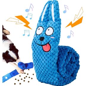 Squeaky Dog Puzzle Toys Interactive Plush Dog Toys Snuffle Mat for Dogs IQ Training Toys Foraging Instinct Training Puppy Toys for Small, Medium, and Large Dogs (Blue Rabbit)