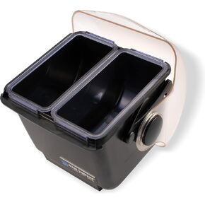 San Jamar Mini Dome Condiment Bar 2 Compartnment with Dome Lid for Kitchen, Bar, And Restaurants, Plastic, 1 Quart, Black