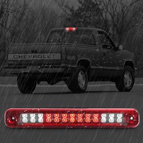 High Mount 3rd Stop Light Assemblies, Compatible with 1988-1999 Chevy/GMC C/K-Series GMT400 Third Center Cargo Reverse Rear LED Brake Light Bar Taillight (Red)