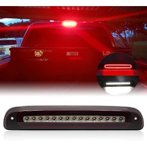 3rd Third Brake Lights Compatible with F250 F350 F450 F550 Super Duty 1999-2016/for Ranger 1995-2011/for Explorer Sport Trac 2001-2005 With Strobe Function and LED Cargo Lamp(Clear&Red Len)