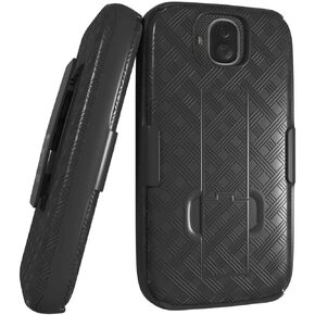 Rome Tech Holster Hard for Kyocera Duraforce Pro 2 5.0 "(2018) مشبك حزام لحافظة الهاتف - مجموعة حافظة للهاتف بحزام كبير نحيف - غطاء هاتف متين مع مسند لـ Duraforce Pro 2 - أسود in Kuwait